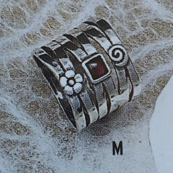 Vintage Silpada Sterling Silver Garnet Flower Swirl Ring R1048 Size 7 1/2 - Picture 2 of 16